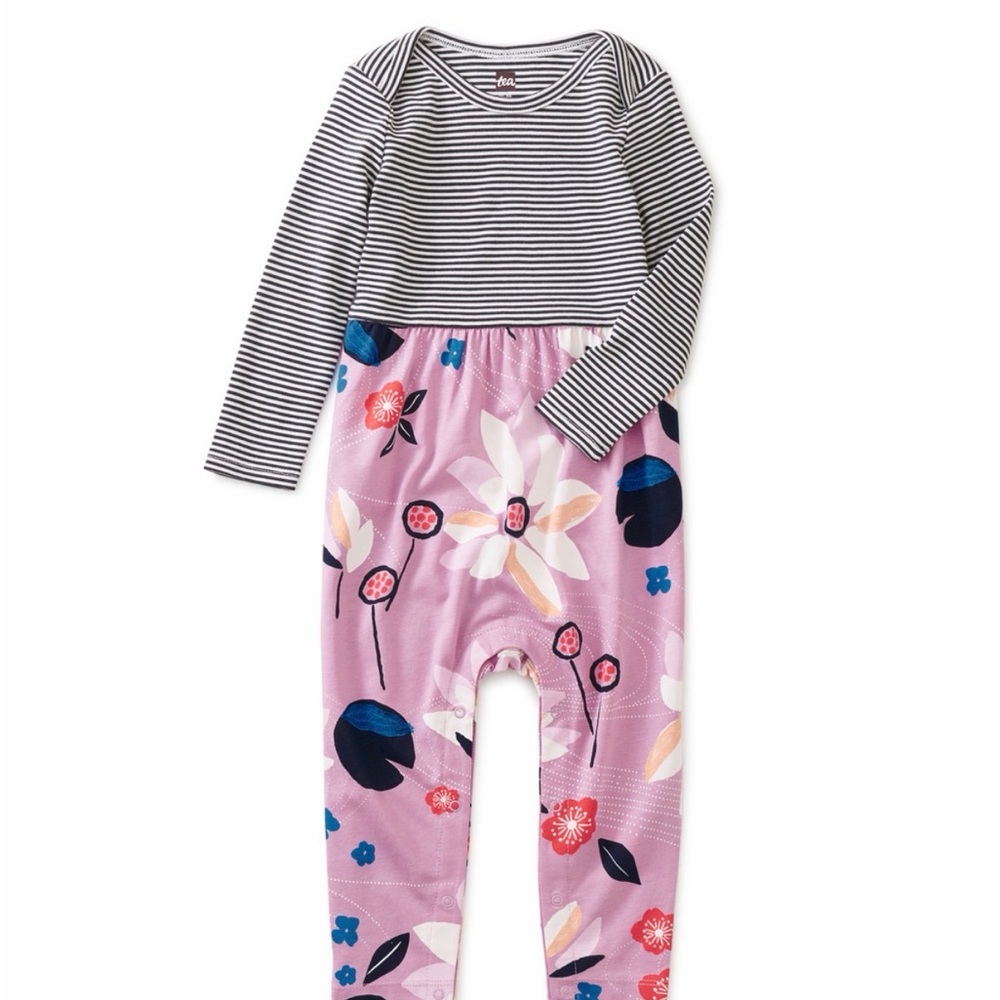TEA Print Mix Striped Floral Baby Romper 18-24mo
